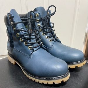 Timberland 6 in. Premium Smooth Leather Boots Waterproof Blue Men’s 9.5M (34550)